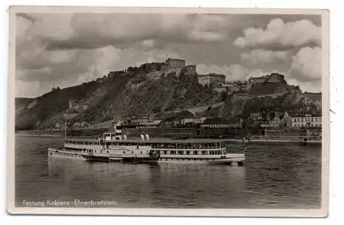 [Ansichtskarte] BINNENSCHIFFE - RHEIN, Köln - Düsseldorfer "VATERLAND" vor Koblenz, 1955. 