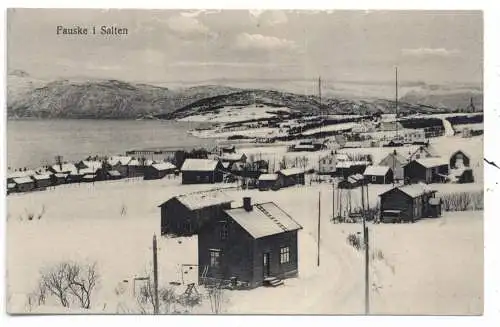 [Ansichtskarte] N 8201 FAUSKE i Salten, Gesamtansicht im Schnee, Verlag Andersen - Aalborg. 