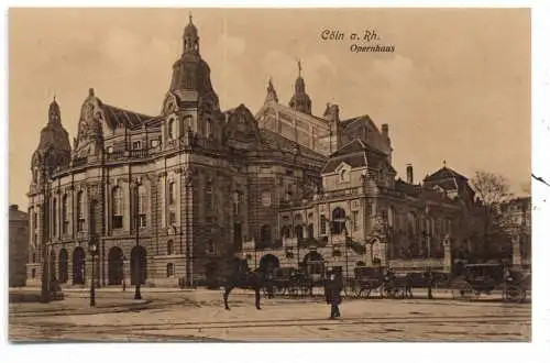 [Ansichtskarte] 5000 KÖLN, Opernhaus, Droschken, Verlag Trenkler. 