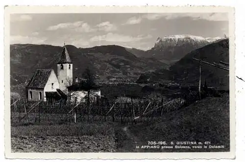 [Ansichtskarte] I 39057 EPPAN, Kirche S. Giustina, 1950. 