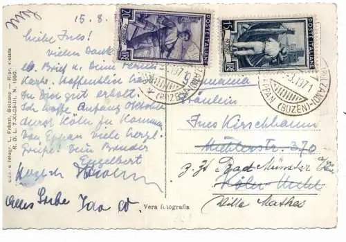 [Ansichtskarte] I 39057 EPPAN, Kirche S. Giustina, 1950. 