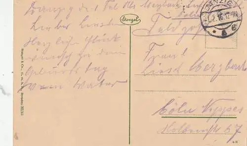 [Ansichtskarte] DANZIG, Marienkirche, deutsche Feldpost nach Köln, 1916, Verlag Stengel. 