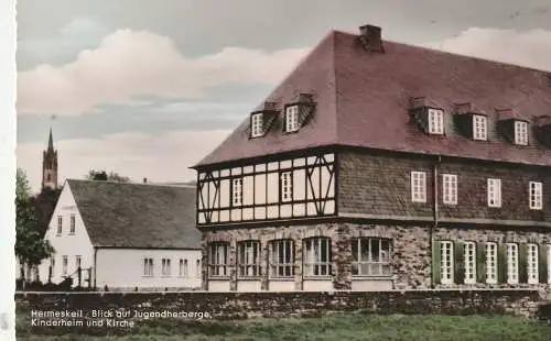 [Ansichtskarte] 5508 HERMESKEIL, Jugendherberge, Kinderheim, Kirche. 