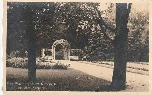 [Ansichtskarte] NIEDER - SCHLESIEN, BAD WARMBRUNN / CIEPLICE SLAKIE ZDROJ, Partie aus dem Stadtpark, Verlag Müller. 