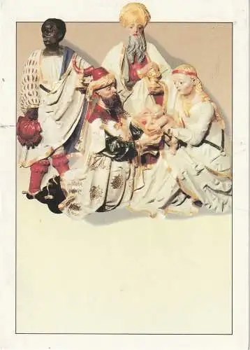 [Ansichtskarte] RELIGION - KRIPPE, Steinrelief von Franz Maidburg, Anbetung der Weisen. 