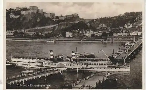 [Ansichtskarte] BINNENSCHIFFE - RHEIN, Köln - Düsseldorfer "KAISERIN AUGUSTE VICTORIA" vor Koblenz, 1934. 