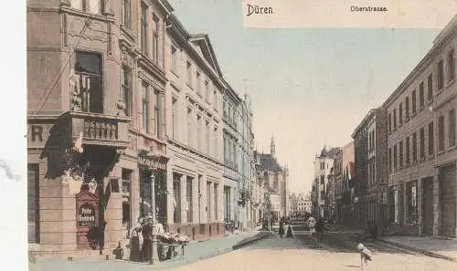 [Ansichtskarte] 5160 DÜREN, Oberstrasse, coloriert, ca. 1905. 