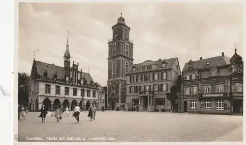 [Ansichtskarte] 4420 COESFELD, Markt, Rathaus, Lambertikirche, 1937. 