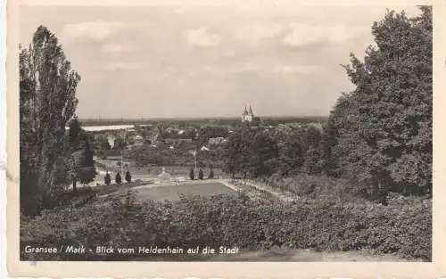 [Ansichtskarte] 0-1430 GRANSEE, Blick vom Heldenhain. 