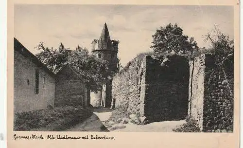 [Ansichtskarte] 0-1430 GRANSEE, Stadtmauer und Pulverturm, Verlag Schöning. 