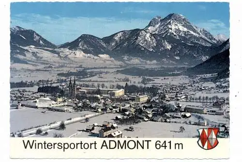 [Ansichtskarte] A 8911 ADMONT, Luftaufnahme, Stadtwappen. 