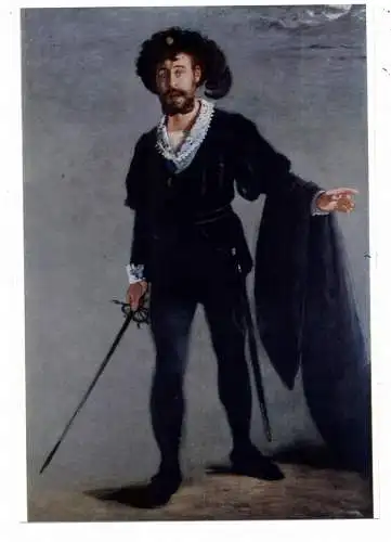 [Ansichtskarte] KÜNSTLER / ARTIST - EDOUARD MANET, "Der Sänger Faure als hamlet", Folkwang Museum essen. 