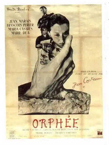 [Ansichtskarte] KÜNSTLER / ARTIST - JEAN COCTEAU "Plakat zum Film "Orphee"", 1950. 