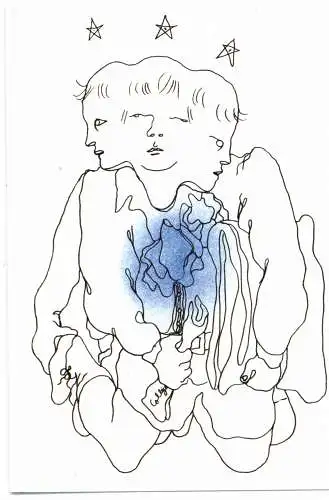 [Ansichtskarte] KÜNSTLER / ARTIST - JEAN COCTEAU Illustration aus LE LIVRE BLANC, 1930. 