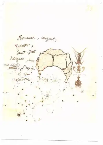 [Ansichtskarte] KÜNSTLER / ARTIST - JEAN COCTEAU, Selbstporträt 1924. 