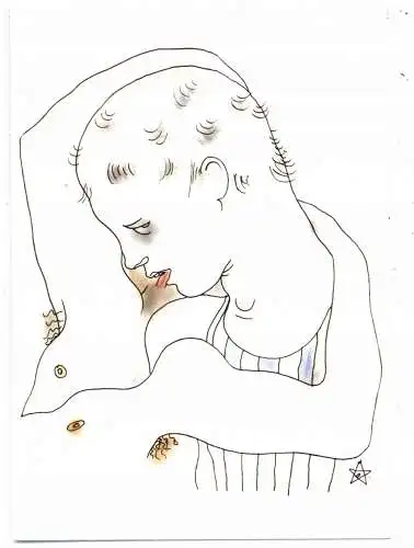 [Ansichtskarte] KÜNSTLER / ARTIST - JEAN COCTEAU, Illustration aus LE LIVRE BLANC 1930. 