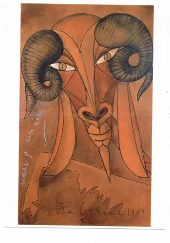 [Ansichtskarte] KÜNSTLER / ARTIST - JEAN COCTEAU, Chevre - pied (Satyr) 1958. 