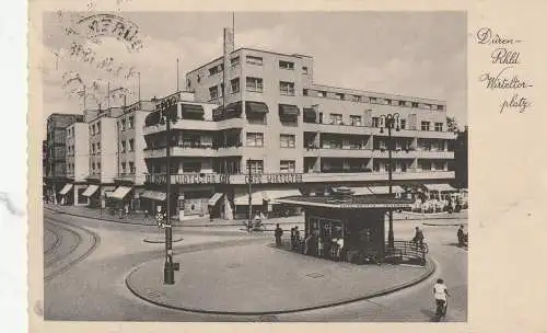 [Ansichtskarte] 5160 DÜREN, Wirteltorplatz, Kiosk, Cafe Wirteltor, 1934. 