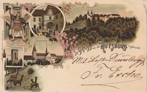 [Ansichtskarte] 0-3600 HALBERSTADT, Lithographie 1896, Kloster Huysburg, 6 Ansichten. 