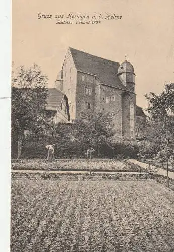[Ansichtskarte] 0-5504 HERINGEN Helme, Schloß, Schloßgarten. 