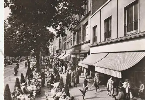 [Ansichtskarte] 4000 DÜSSELDORF, Königsallee, Strassencafees, Radschläger, 1961, Verlag Grevels. 