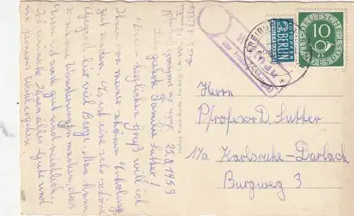 [Ansichtskarte] 7801 WITTNAU - STÖCKENHÖFE, Erholungsheim, Landpoststempel "Wittnau über Freiburg", 1953. 
