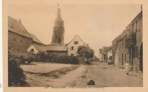 [Ansichtskarte] 4047 DORMAGEN - ZONS, Feldstrasse mit Judenturm, 1908. 