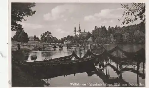 [Ansichtskarte] OSTPREUSSEN - HEILIGELINDE / SWIETA LIPKA, Viehtränke, Fischerboote am Dainova-See. 