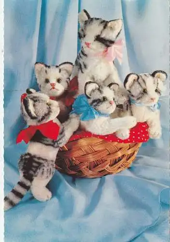 [Ansichtskarte] SPIELZEUG / TOYS - STEIFF - KATZENFAMILIE. 