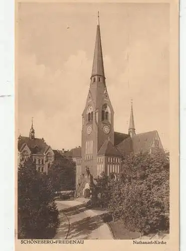 [Ansichtskarte] 1000 BERLIN - SCHÖNEBERG - FRIEDENAU, Nathanel - Kirche, 1935. 