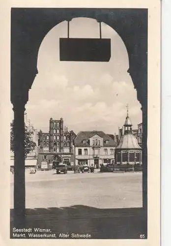 [Ansichtskarte] 0-2400 WISMAR, Markt, Wasserkunst, Alter Schwede, Verlag Trinks - Leipzig. 
