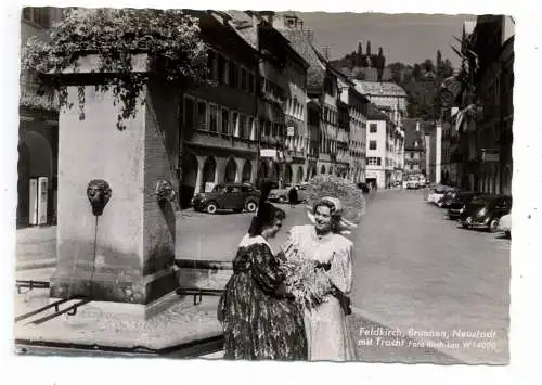 [Ansichtskarte] A 6800 FELDKIRCH, Brunnen, Trachten, Oldtimer. 