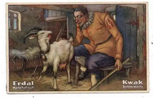 [Ansichtskarte] MÄRCHEN - Tischlein deck dech,....., Bauer im Ziegenstall, Erdal / Kwak Sammelbild. 