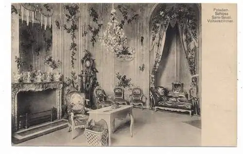 [Ansichtskarte] 0-1500 POTSDAM, Schloß Sanssouci, Voltairezimmer. 