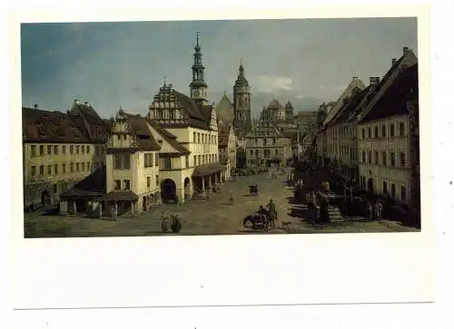 [Ansichtskarte] 0-8300 PIRNA, Marktplatz, Künstler-Karte Bellotto, 1753, Kustsammlung Dresden. 