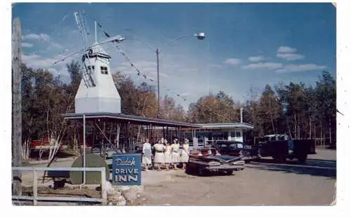 [Ansichtskarte] CANADA - MANITOBA - THE PAS, THE DUTCH DRIVE INN, US-Cars, Mil / Molen, 1961. 