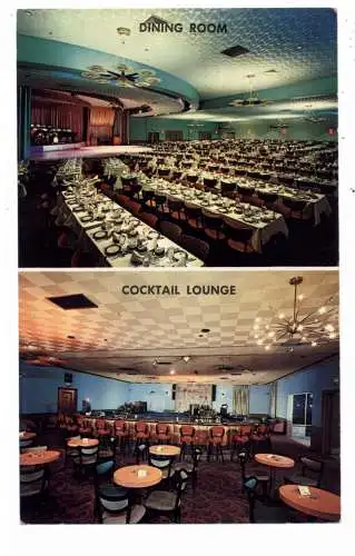 [Ansichtskarte] USA - MASSACHUSETTS - FRAMINGHAM, MONTICELLO INN, Dining Room / Cocktail Lounge, 1964. 