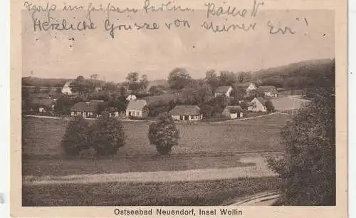 [Ansichtskarte] POMMERN - NEUENDORF / Wollin / WISELKA, Dorfansicht 1933. 