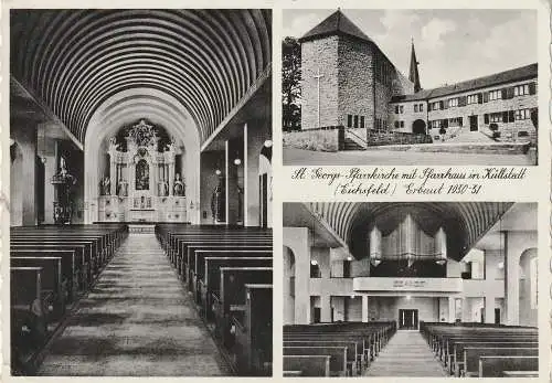 [Ansichtskarte] 0-5606 KÜLLSTEDT / Eichsfeld, St. Georgs - Pfarrkirche mit Pfarrhaus, Orgel. 
