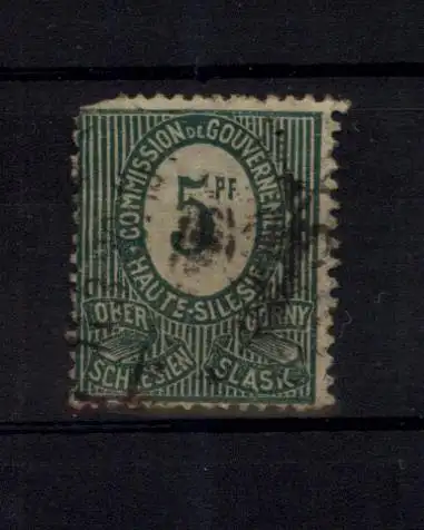 OBERSCHLESIEN 1920, Michel #3 mit weissem Punkt