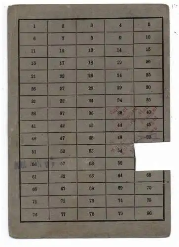 KONTROLLKARTE KONSUMGENOSSENSCHAFT HALLE / SAALE