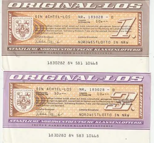 Nordwestdeutsche Klassenlotterie 2 Lose