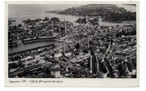 [Ansichtskarte] 0-2750 SCHWERIN, Stadtmitte Luftaufnahme, 1938. 