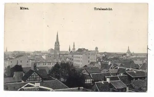 [Ansichtskarte] LETTLAND / LATVIJA - MITAU / JELGAVA, Gesamtansicht, deutsche Feldpost 1916. 