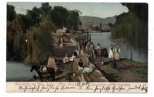 [Ansichtskarte] ARGENTINA - SAN JUAN, Compuerias de las Acequias, 1907. 