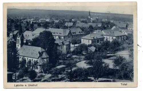 [Ansichtskarte] 0-4807 LAUCHA / Unstrut, Totalansicht, Verlag Gentzsch. 