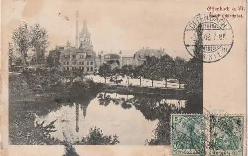 [Ansichtskarte] 6050 OFFENBACH, Neuer Schlachthof, 1906. 