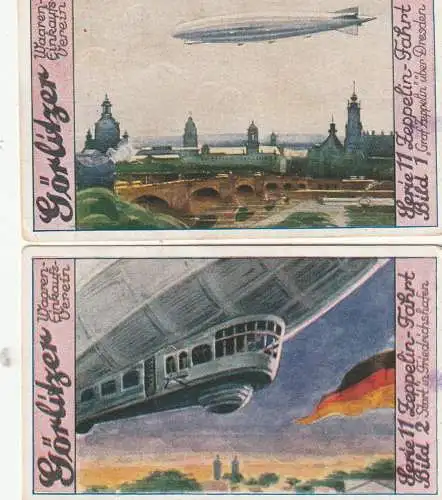 ZEPPELIN - 2 Sammelbilder Görlitzer Waaren Einkaufs Verein