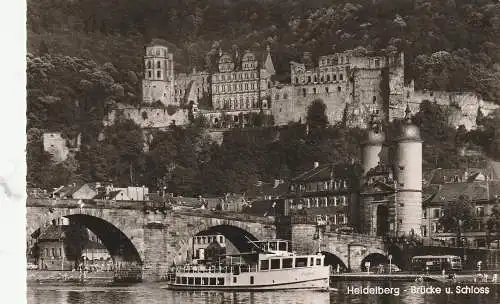 [Ansichtskarte] BINNENSCHIFFE - NECKAR, "SIEGFRIED" vor Heidelberg, 1964. 