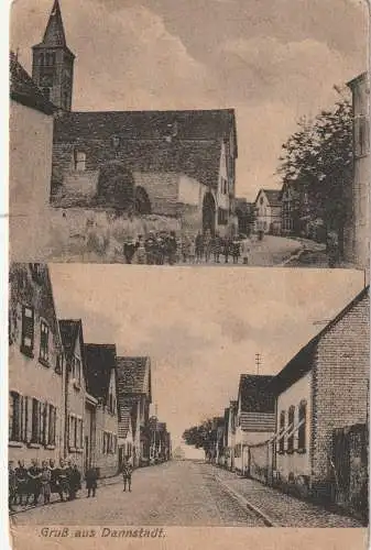 [Ansichtskarte] 6701 DANNSTADT - SCHAUERNHEIM, 2 Strassenansichten Dannstadt, 1919. 